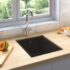 vidaXL Kitchen Sink with Overflow Hole Black Granite