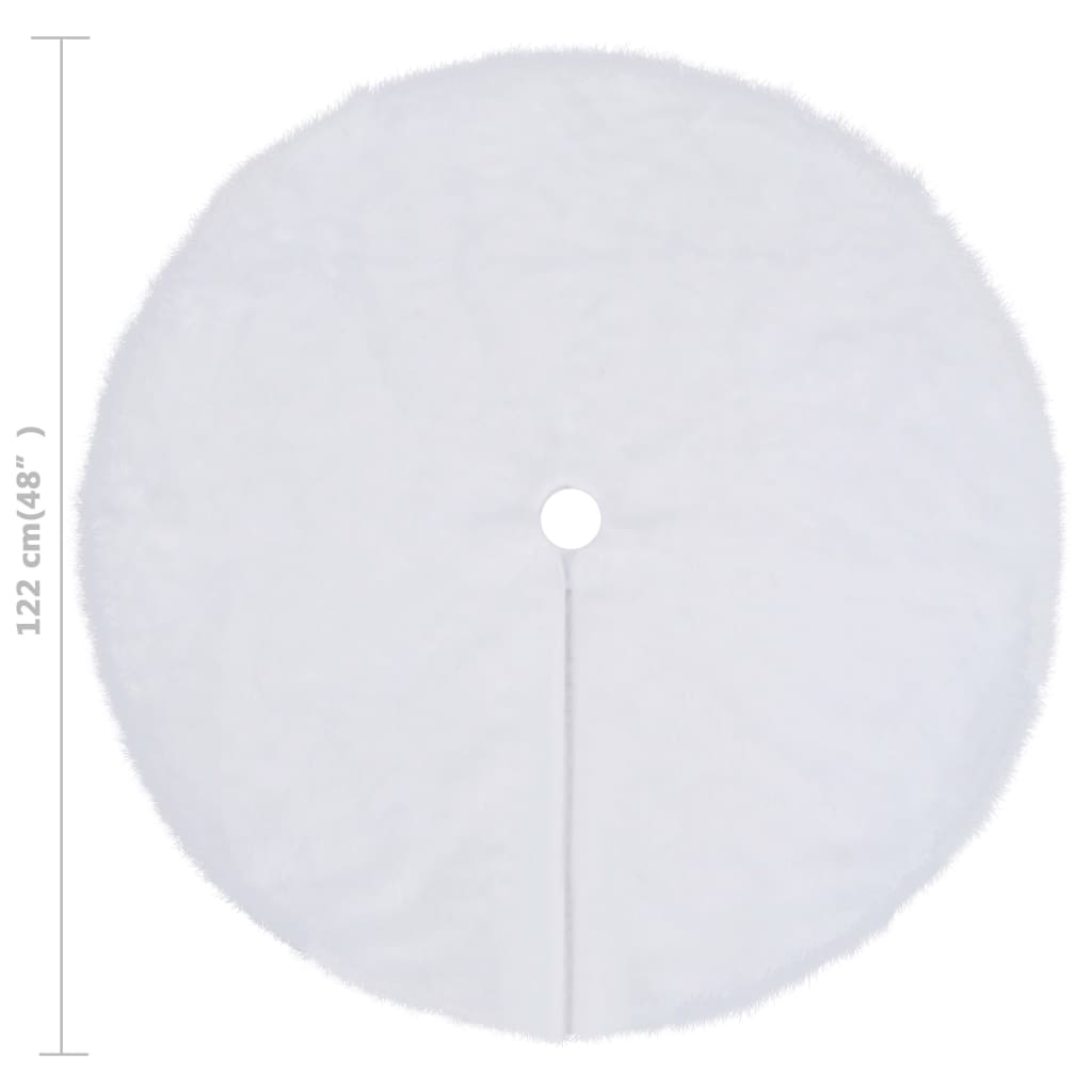 8720286445792_g_en_hd_4 vidaXL Christmas Tree Skirt White 122 cm Faux Fur - Image 6