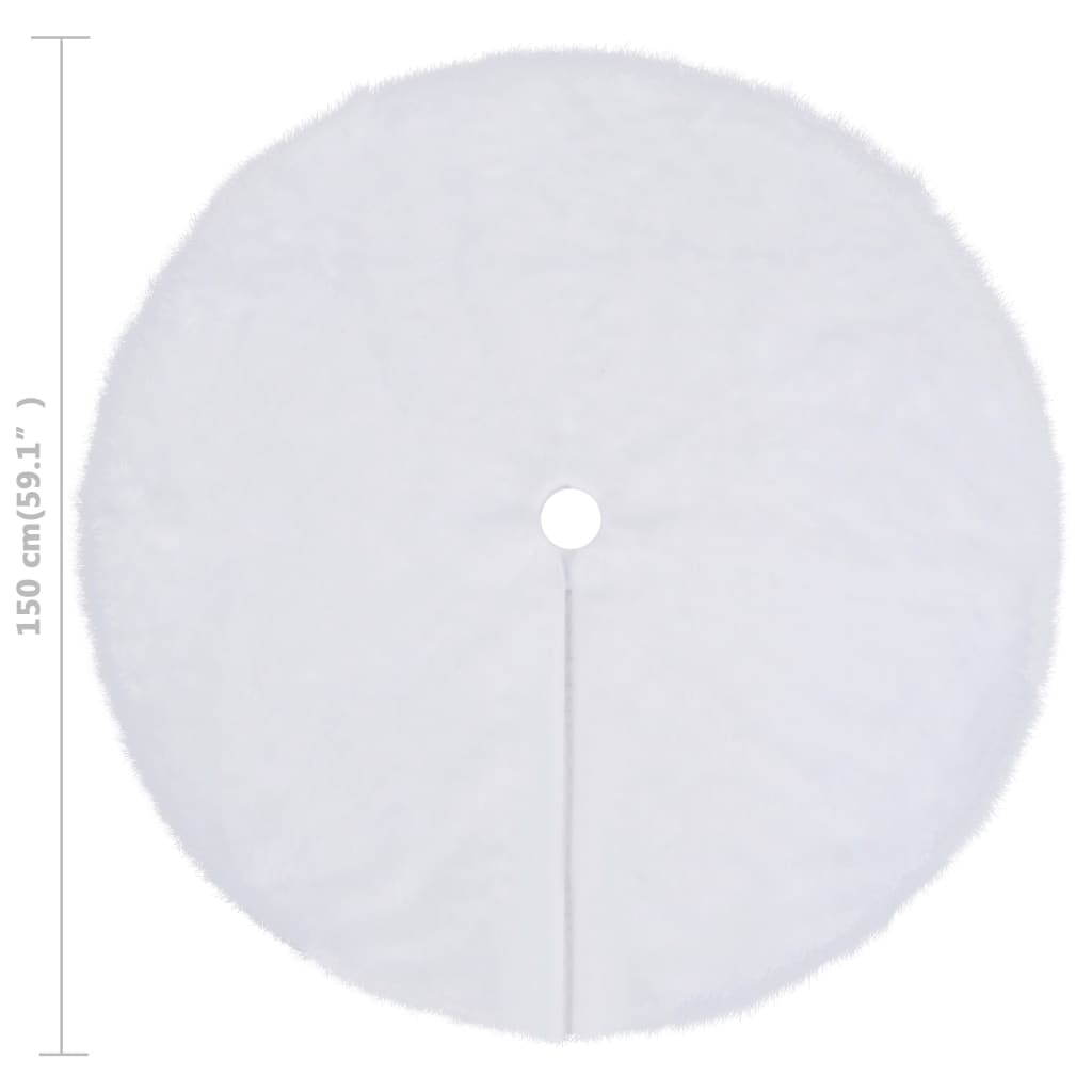 8720286445808_g_en_hd_4 vidaXL Christmas Tree Skirt White 150 cm Faux Fur - Image 6