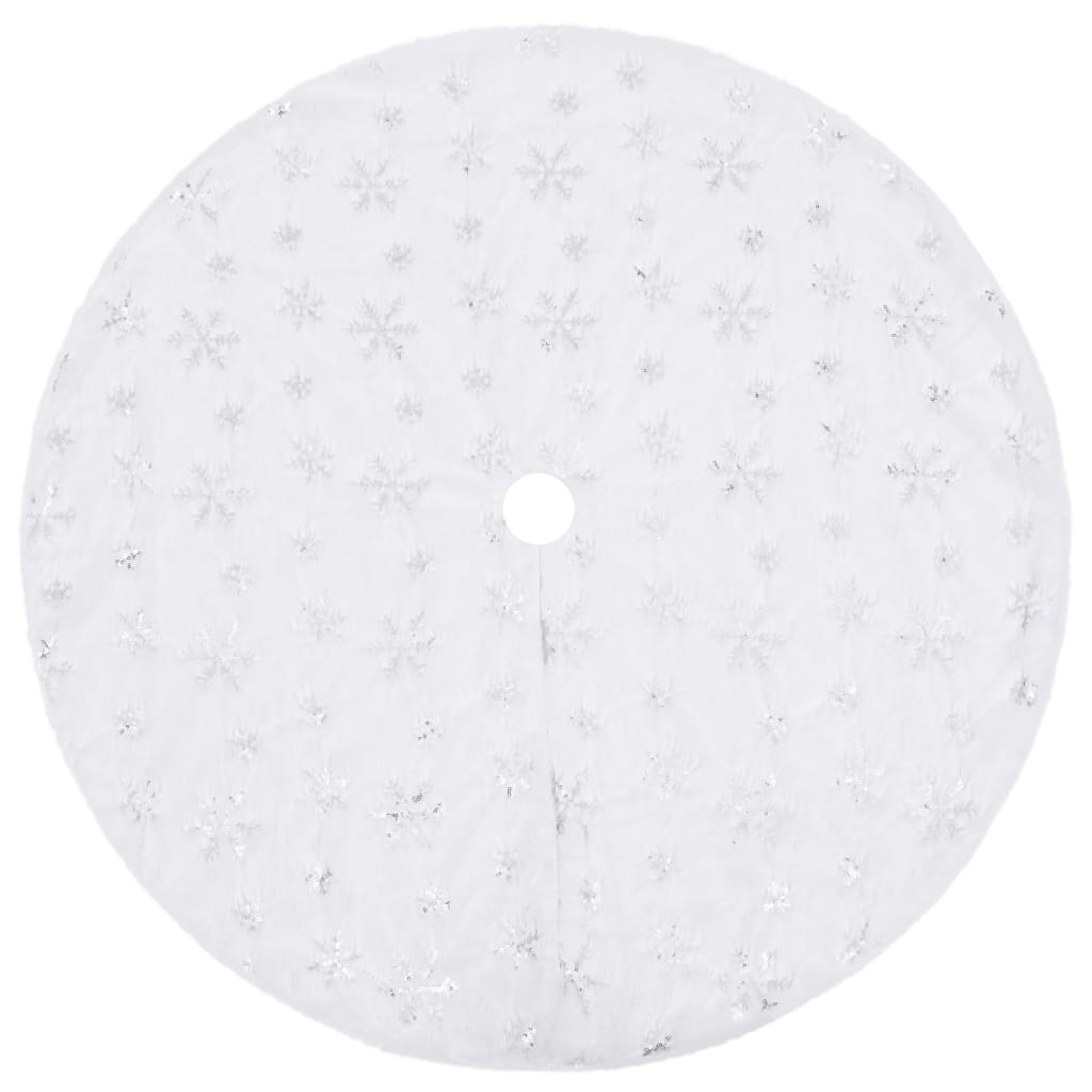 8720286445815_a_en_hd_1 vidaXL Luxury Christmas Tree Skirt White 90 cm Faux Fur - Image 2