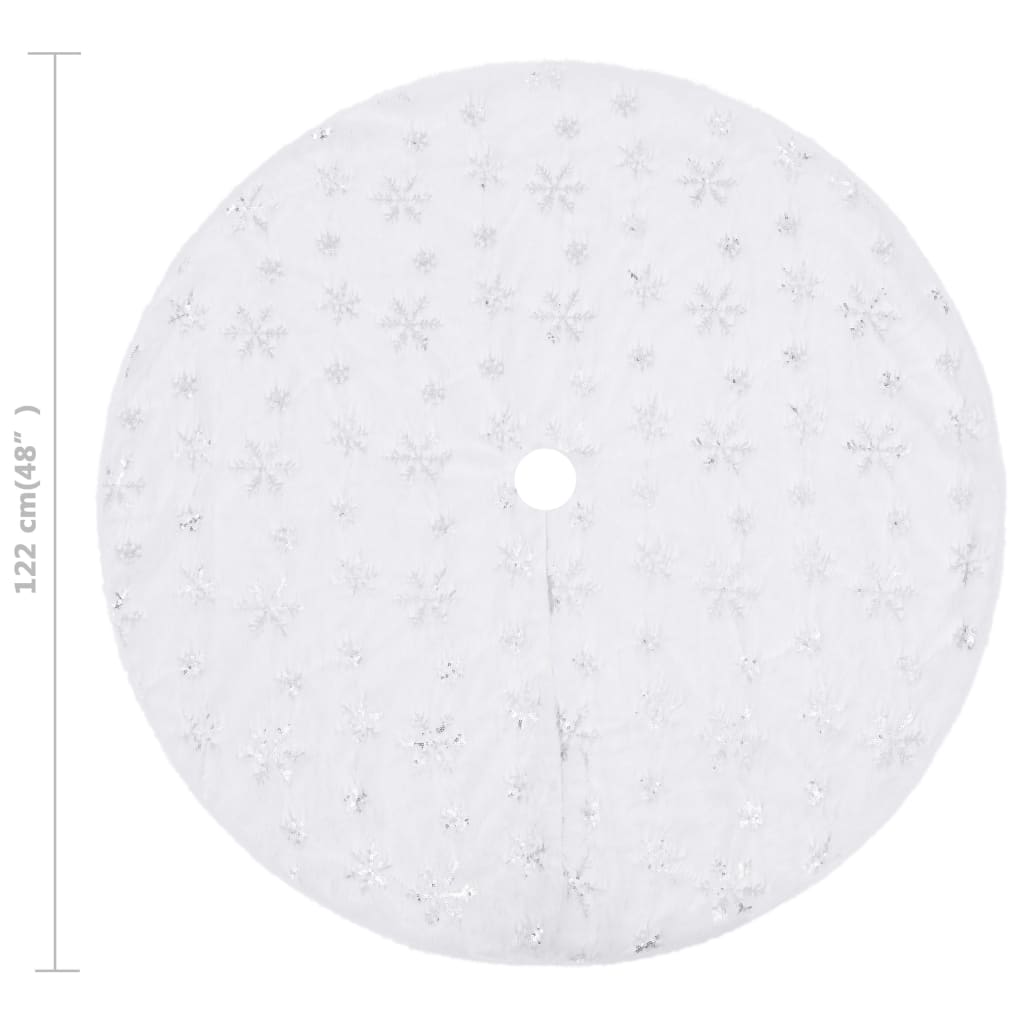 8720286445822_g_en_hd_4 vidaXL Luxury Christmas Tree Skirt White 122 cm Faux Fur - Image 6