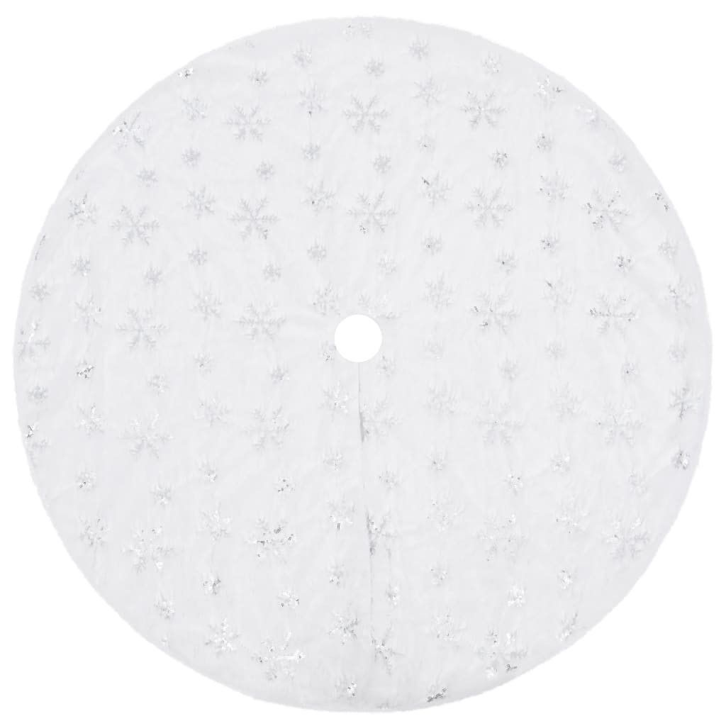 8720286445839_a_en_hd_1 vidaXL Luxury Christmas Tree Skirt White 150 cm Faux Fur - Image 2