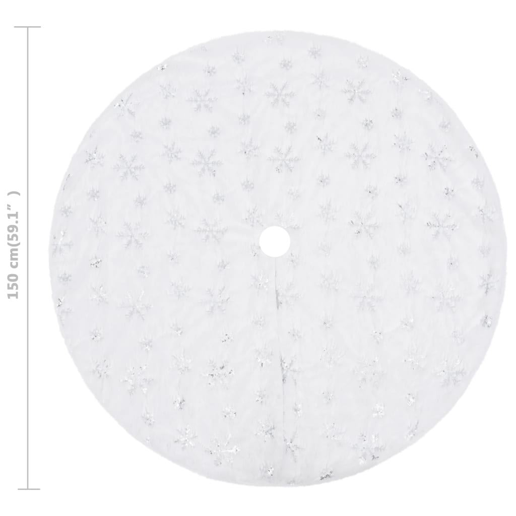 8720286445839_g_en_hd_4 vidaXL Luxury Christmas Tree Skirt White 150 cm Faux Fur - Image 6
