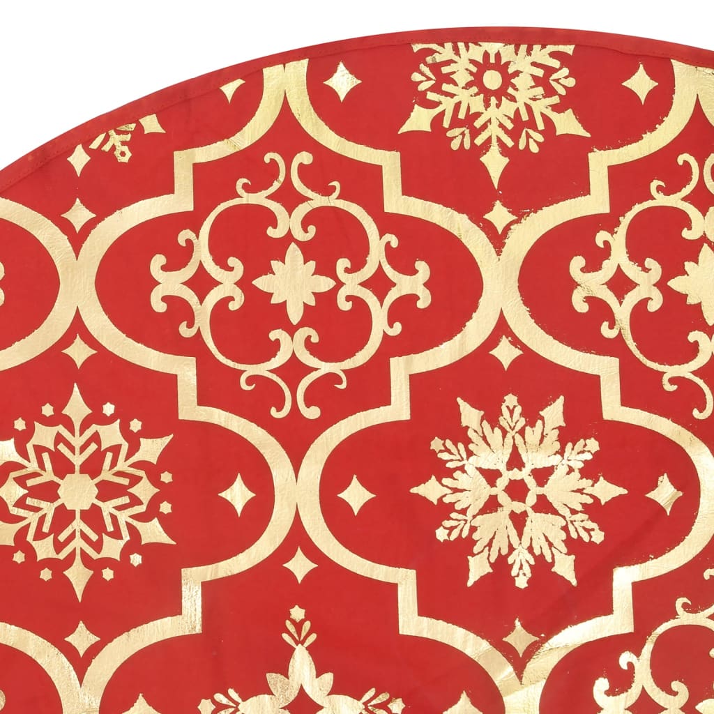 8720286445853_g_en_hd_5 vidaXL Luxury Christmas Tree Skirt with Sock Red 122 cm Fabric - Image 7