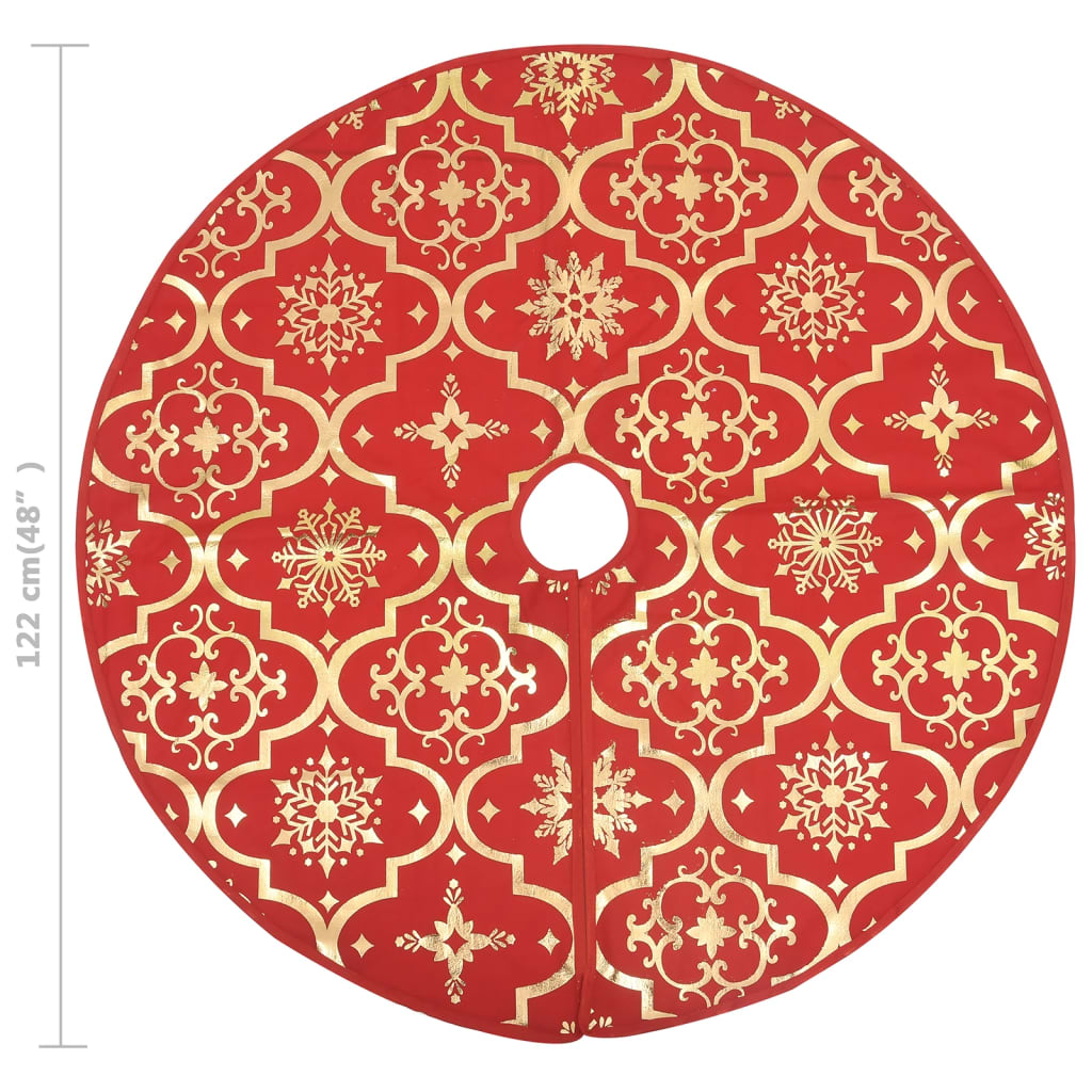 8720286445853_g_en_hd_6 vidaXL Luxury Christmas Tree Skirt with Sock Red 122 cm Fabric - Image 8