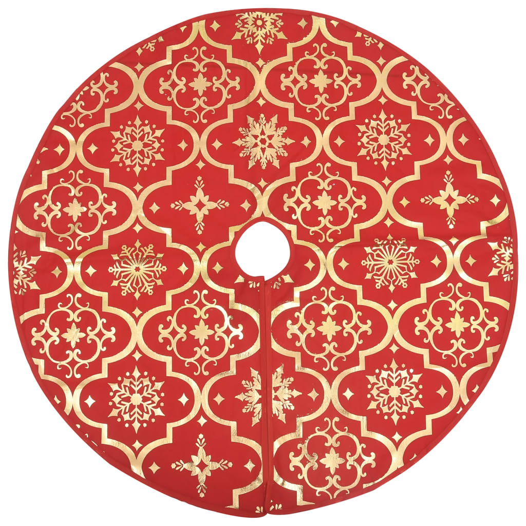 8720286445860_g_en_hd_1 vidaXL Luxury Christmas Tree Skirt with Sock Red 150 cm Fabric - Image 3