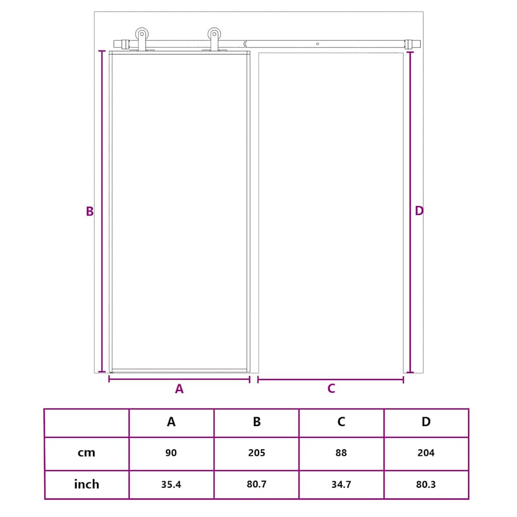 8720286446065_g_en_hd_6 vidaXL Sliding Door ESG Glass and Aluminium 90x205 cm Black - Image 8