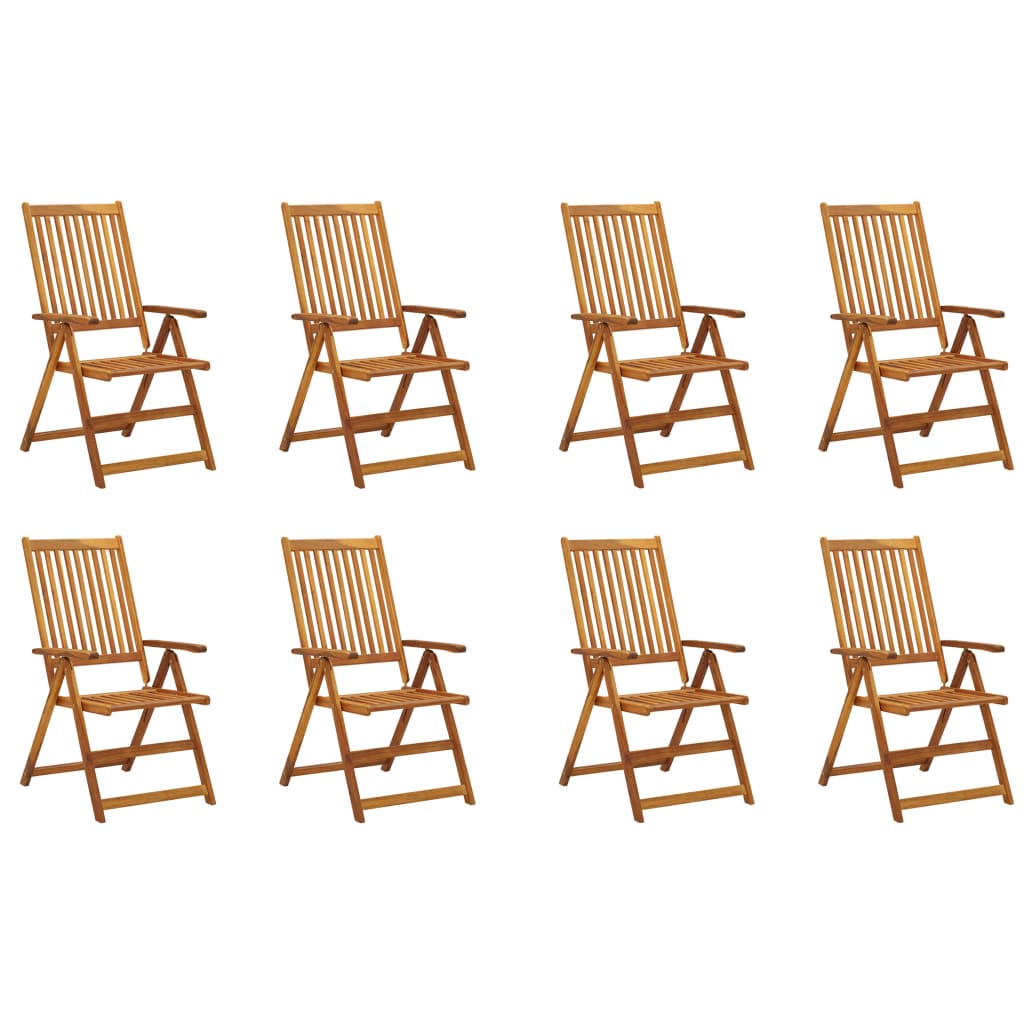 vidaXL Folding Garden Chairs 8 pcs Solid Wood Acacia