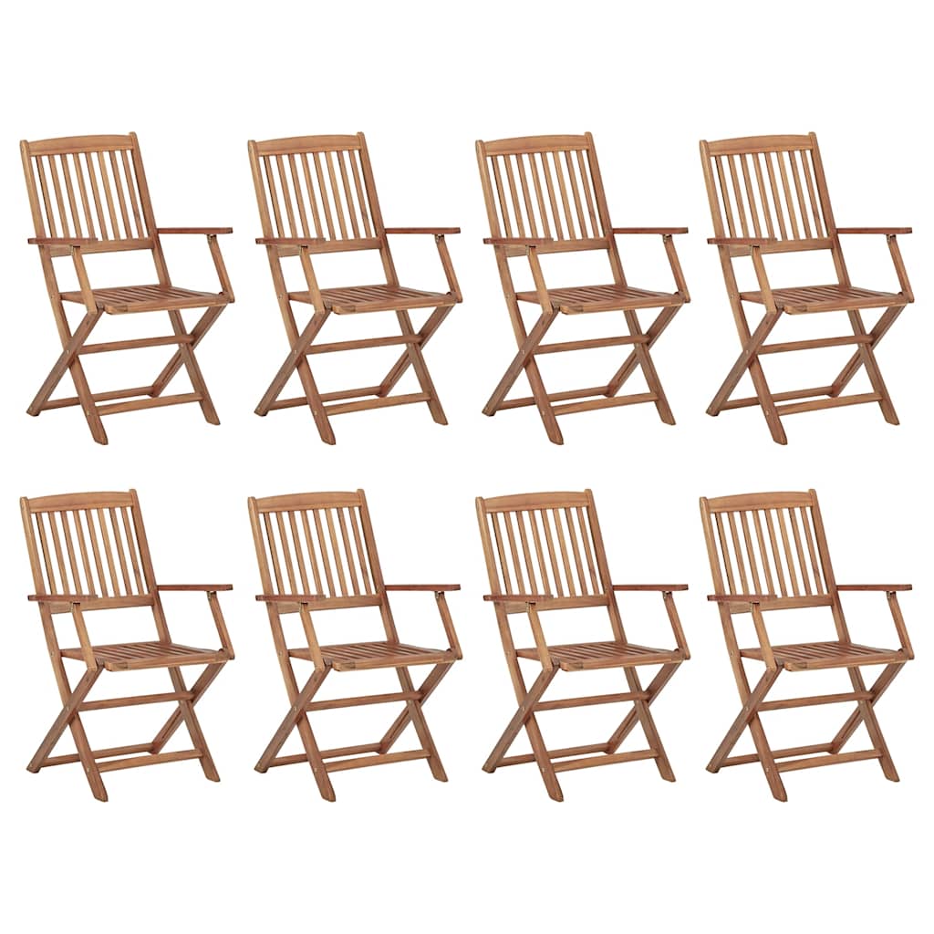 vidaXL Folding Outdoor Chairs 8 pcs Solid Wood Acacia