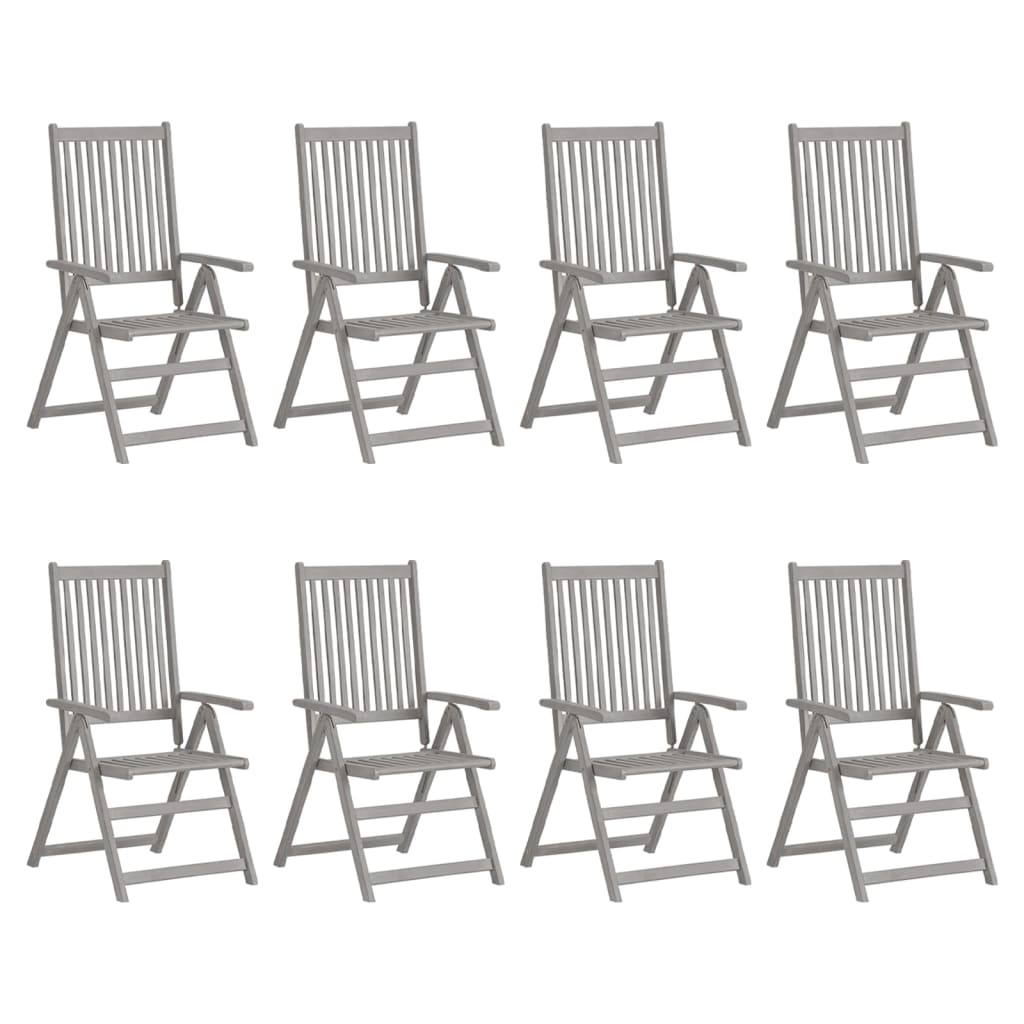 8720286461228_a_en_hd_1 vidaXL Garden Reclining Chairs 8 pcs Grey Solid Wood Acacia - Image 1