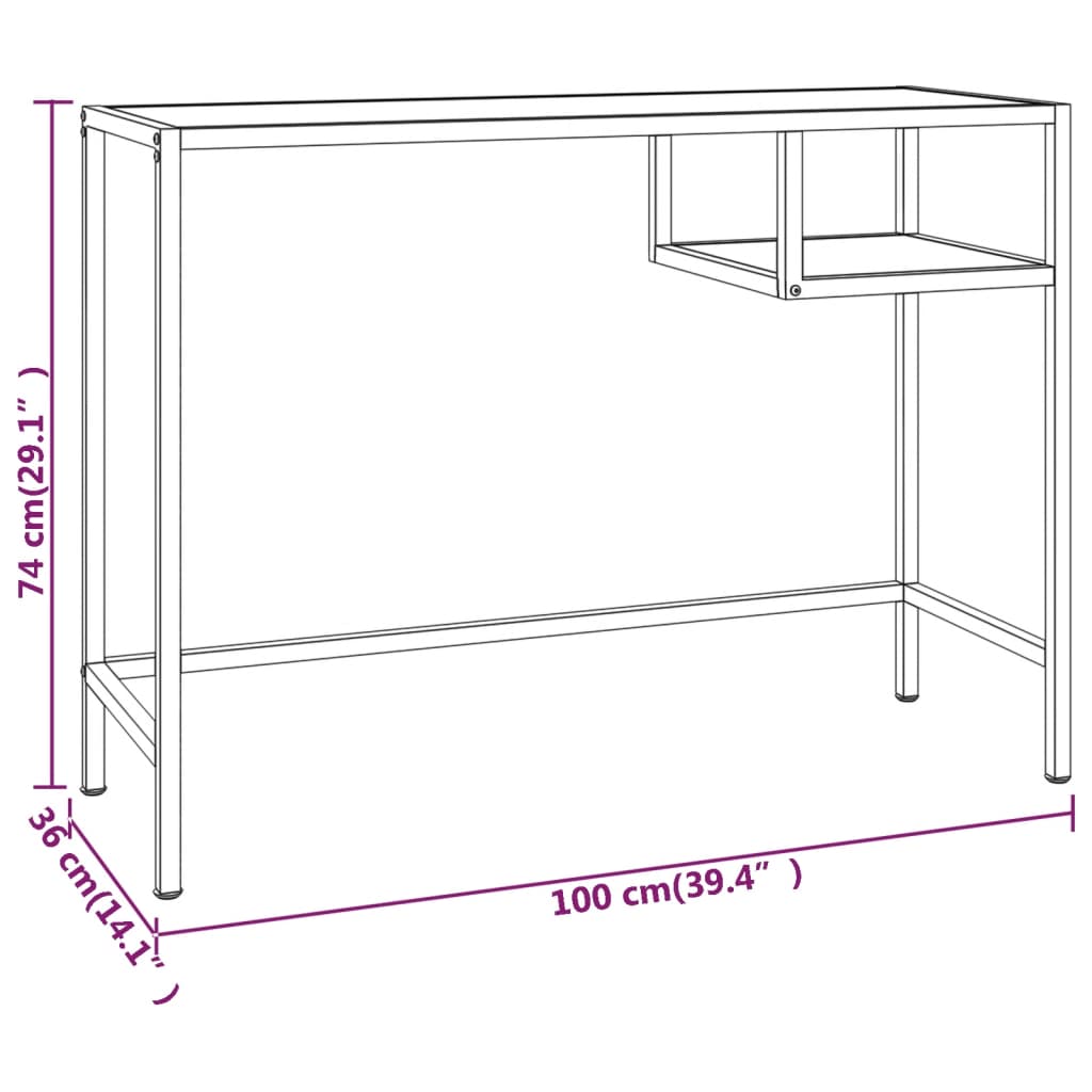8720286462201_g_en_hd_4 vidaXL Computer Desk Black Marble 100x36x74 cm Tempered Glass - Image 7