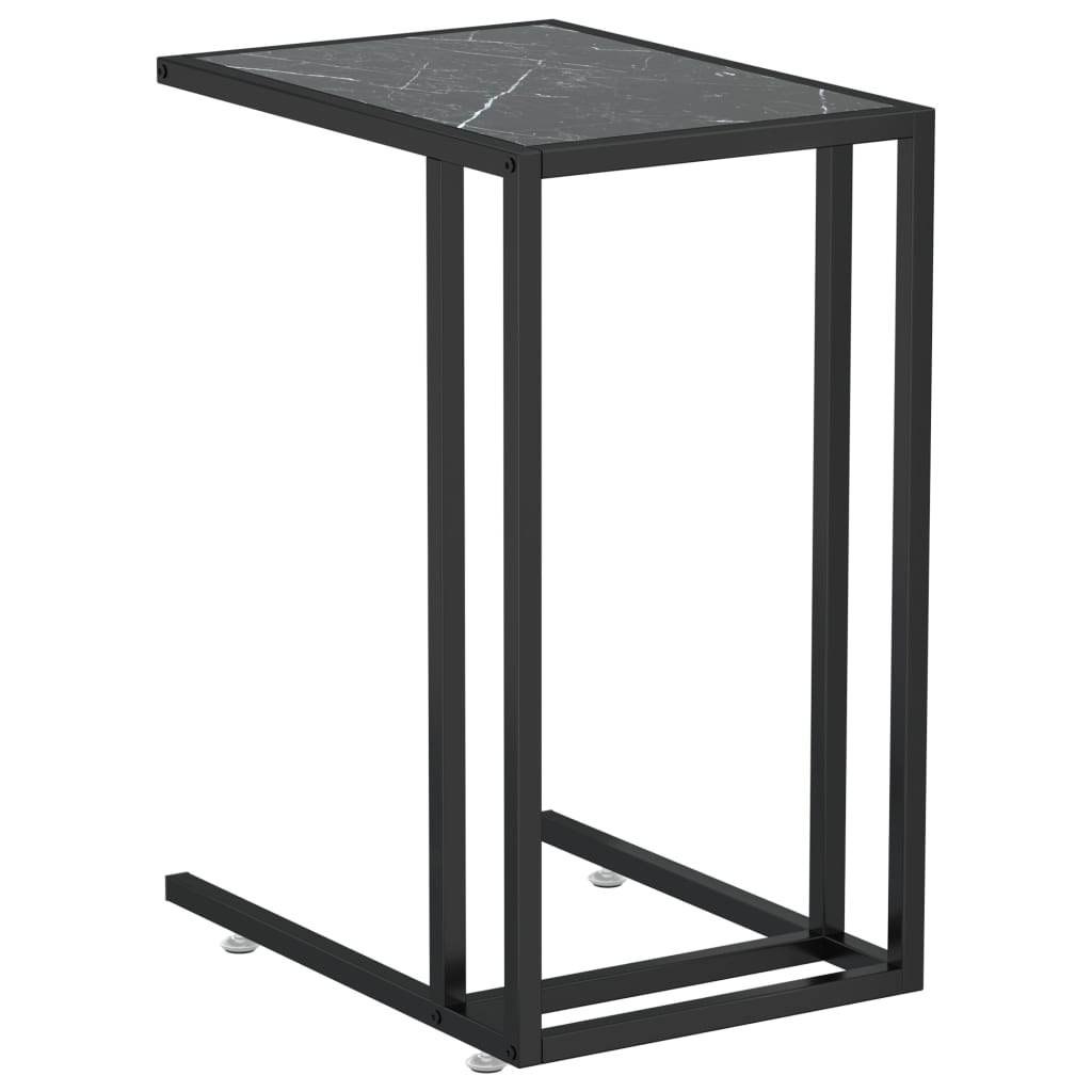 8720286462485_a_en_hd_1 vidaXL Computer Side Table Black Marble 50x35x65 cm Tempered Glass - Image 2