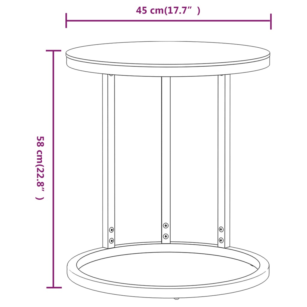 8720286462584_g_en_hd_4 vidaXL Side Table Gold and Transparent 45 cm Tempered Glass - Image 6