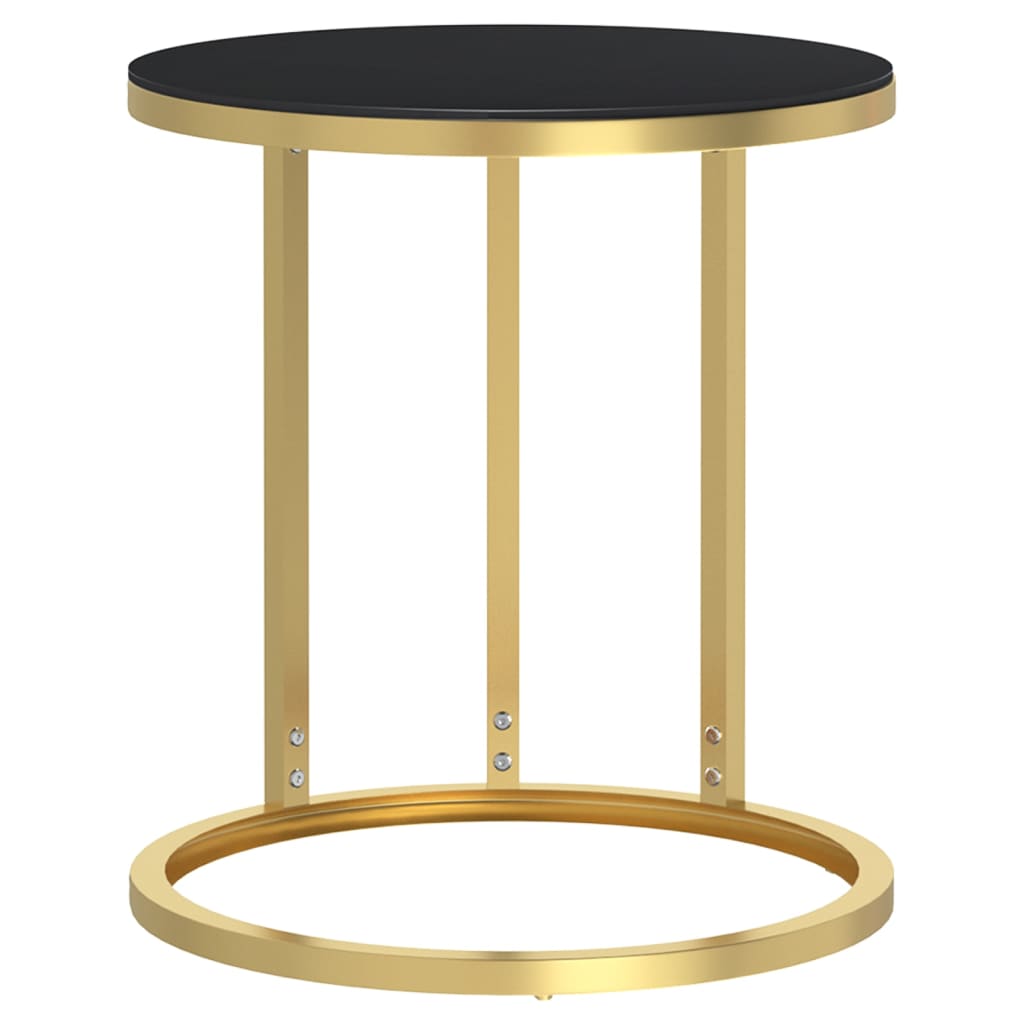 8720286462591_a_en_hd_1 vidaXL Side Table Gold and Black 45 cm Tempered Glass - Image 2