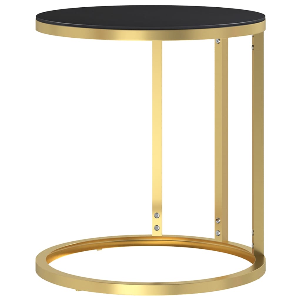 8720286462591_g_en_hd_1 vidaXL Side Table Gold and Black 45 cm Tempered Glass - Image 3