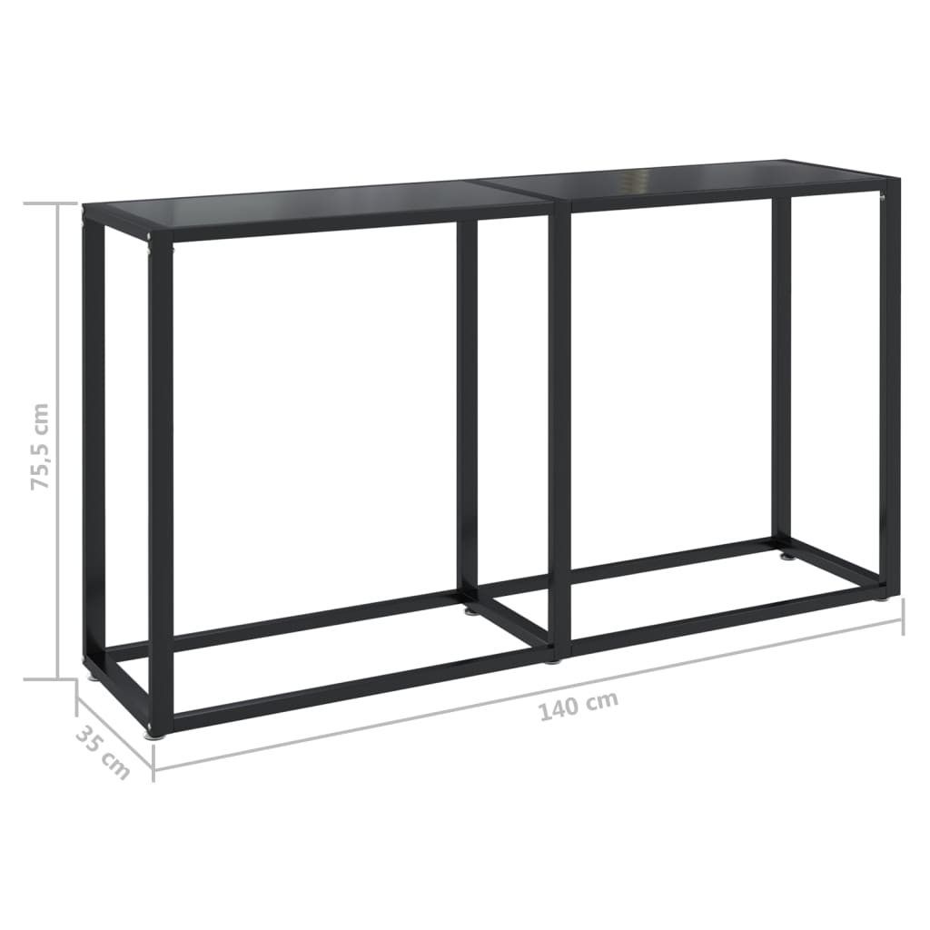 8720286462720_g_en_hd_4 vidaXL Console Table Black 140x35x75.5cm Tempered Glass - Image 7