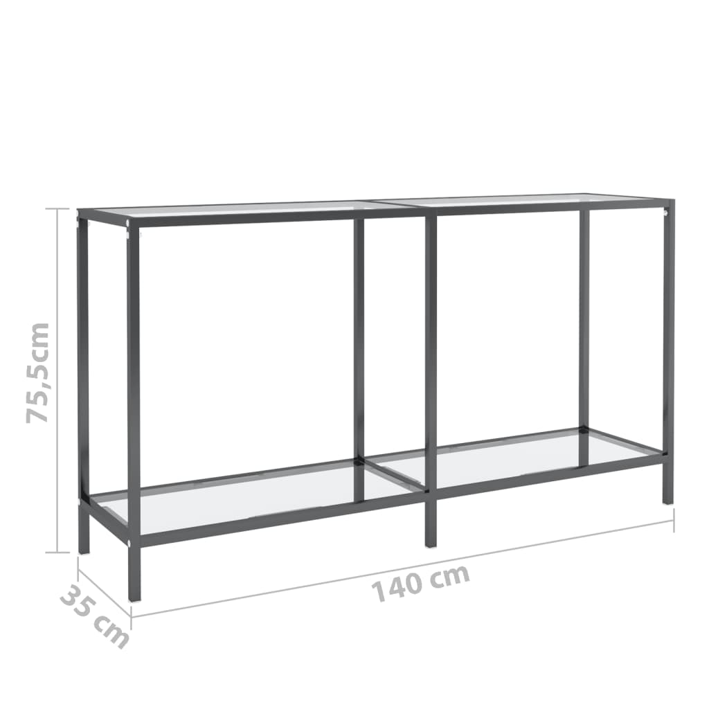 8720286462911_g_en_hd_5 vidaXL Console Table Transparent 140x35x75.5 cm Tempered Glass - Image 8