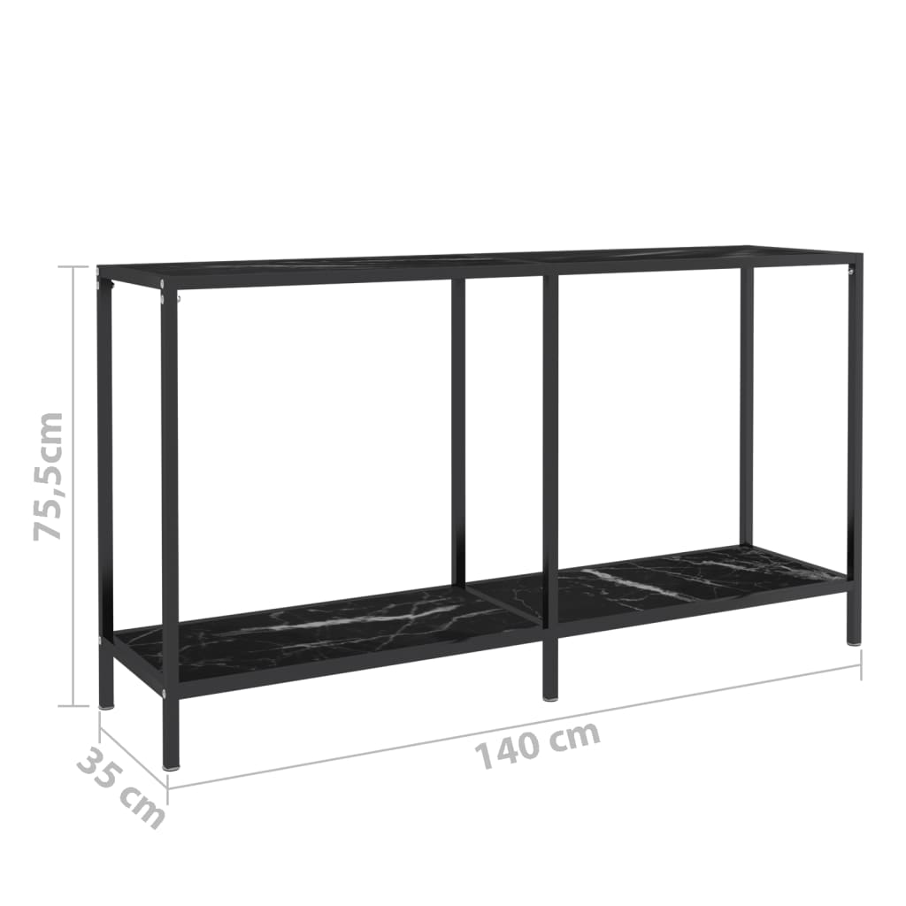 8720286462942_g_en_hd_6 vidaXL Console Table Black 140x35x75.5 cm Tempered Glass - Image 9