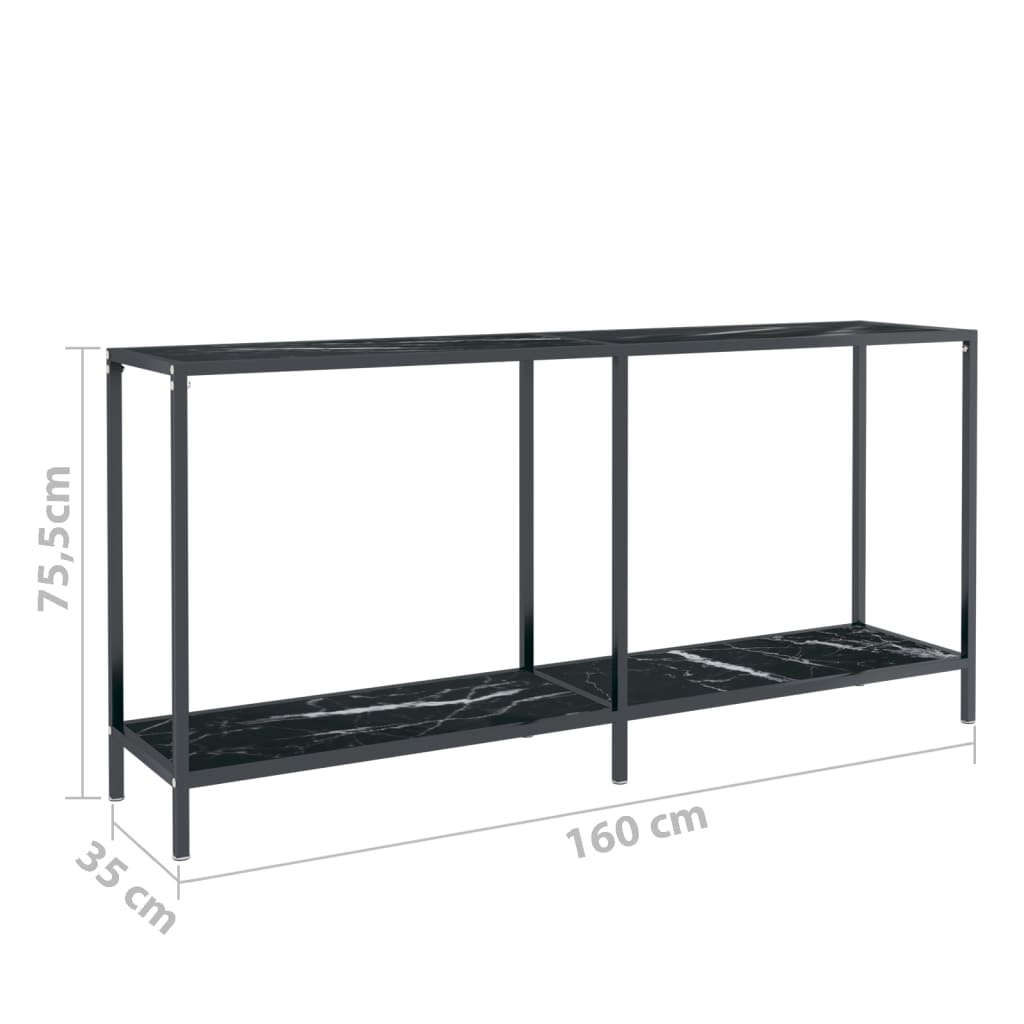 8720286462980_g_en_hd_6 vidaXL Console Table Black 160x35x75.5 cm Tempered Glass - Image 9