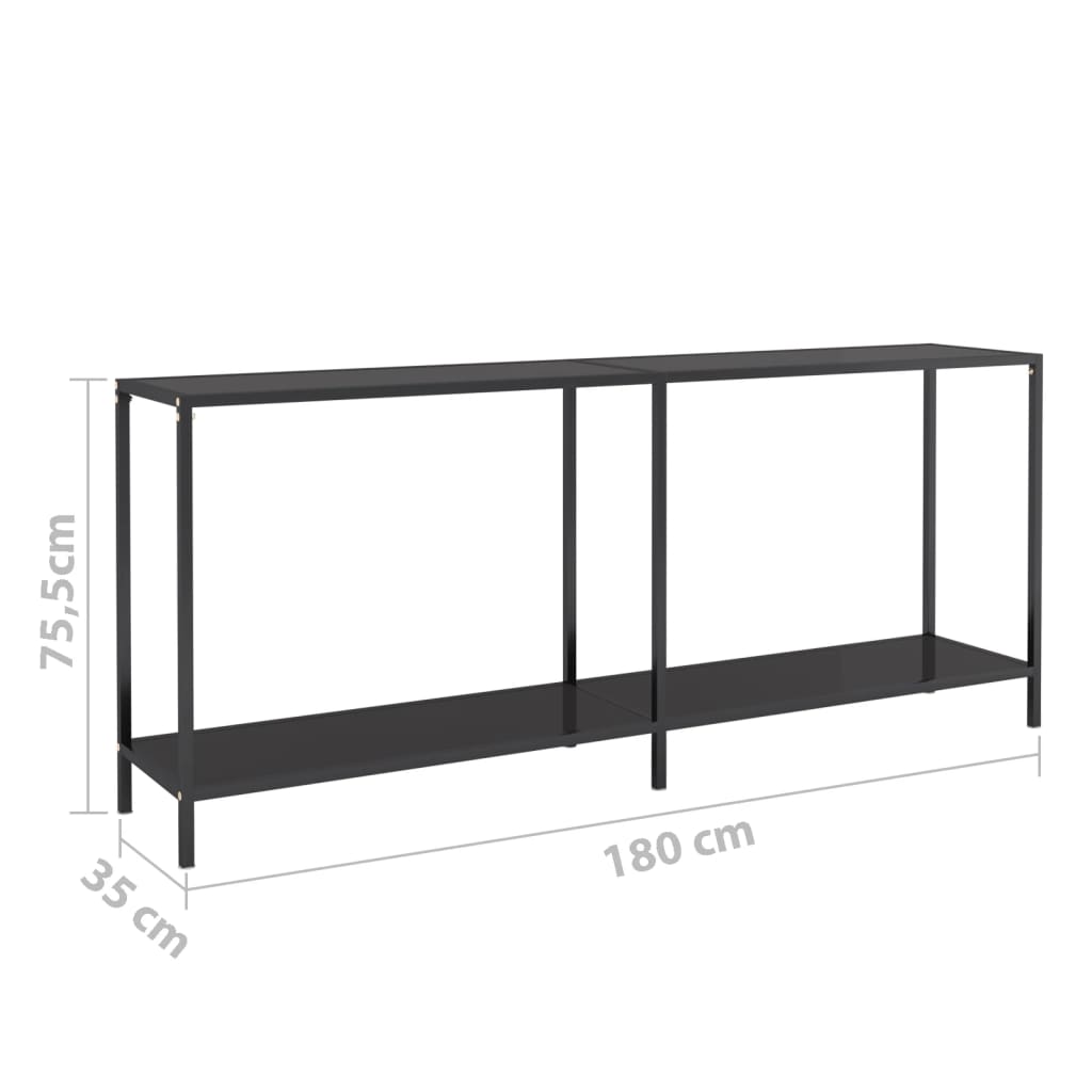 8720286463000_g_en_hd_5 vidaXL Console Table Black 180x35x75.5 cm Tempered Glass - Image 8