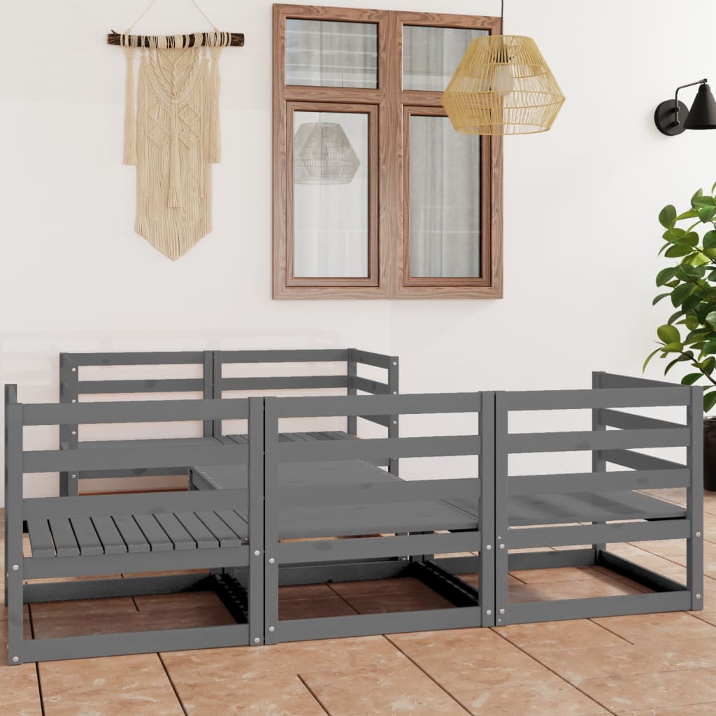 8720286464342_m_en_hd_1 vidaXL 6 Piece Garden Lounge Set Grey Solid Pinewood - Image 1
