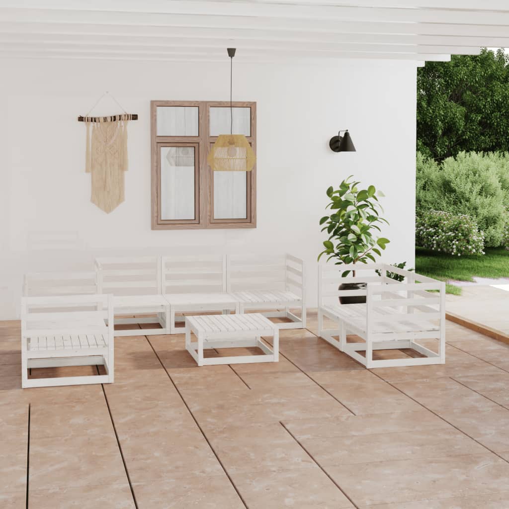 8720286465585_m_en_hd_1 vidaXL 8 Piece Garden Lounge Set White Solid Pinewood - Image 1