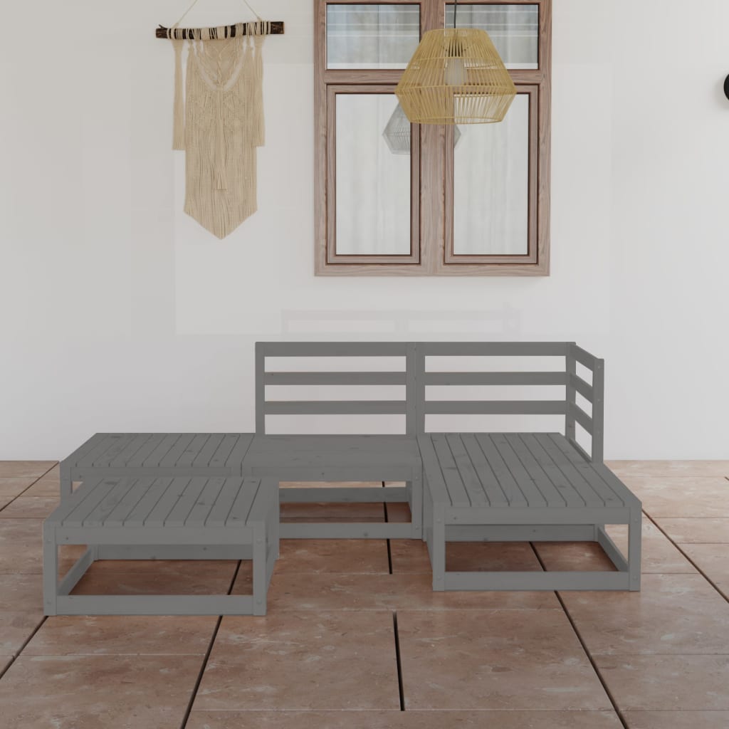 8720286465844_m_en_hd_1 vidaXL 5 Piece Garden Lounge Set Grey Solid Pinewood - Image 1