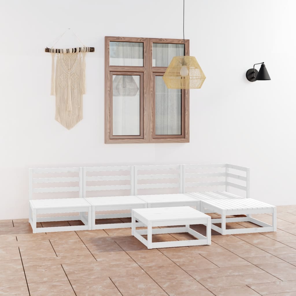 8720286466230_m_en_hd_1 vidaXL 6 Piece Garden Lounge Set White Solid Pinewood - Image 1