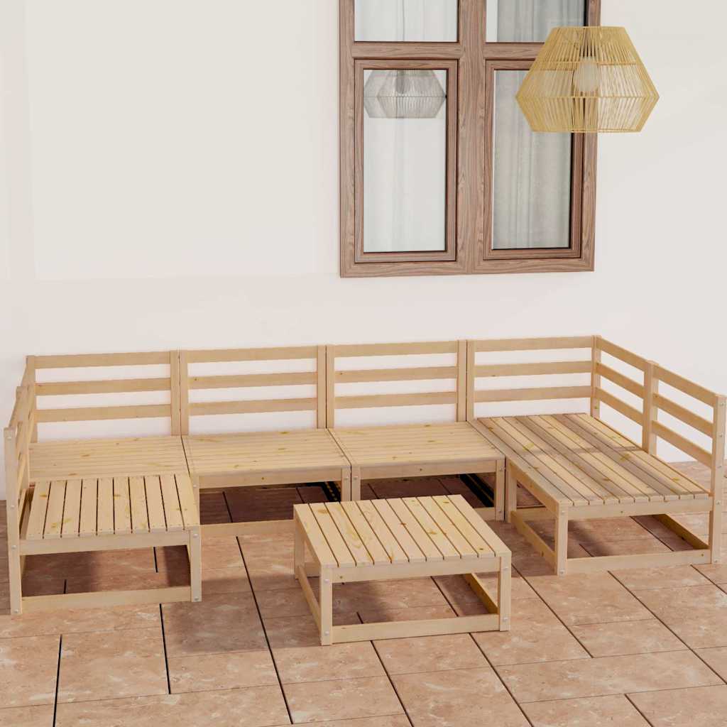 vidaXL 7 Piece Garden Lounge Set Solid Pinewood