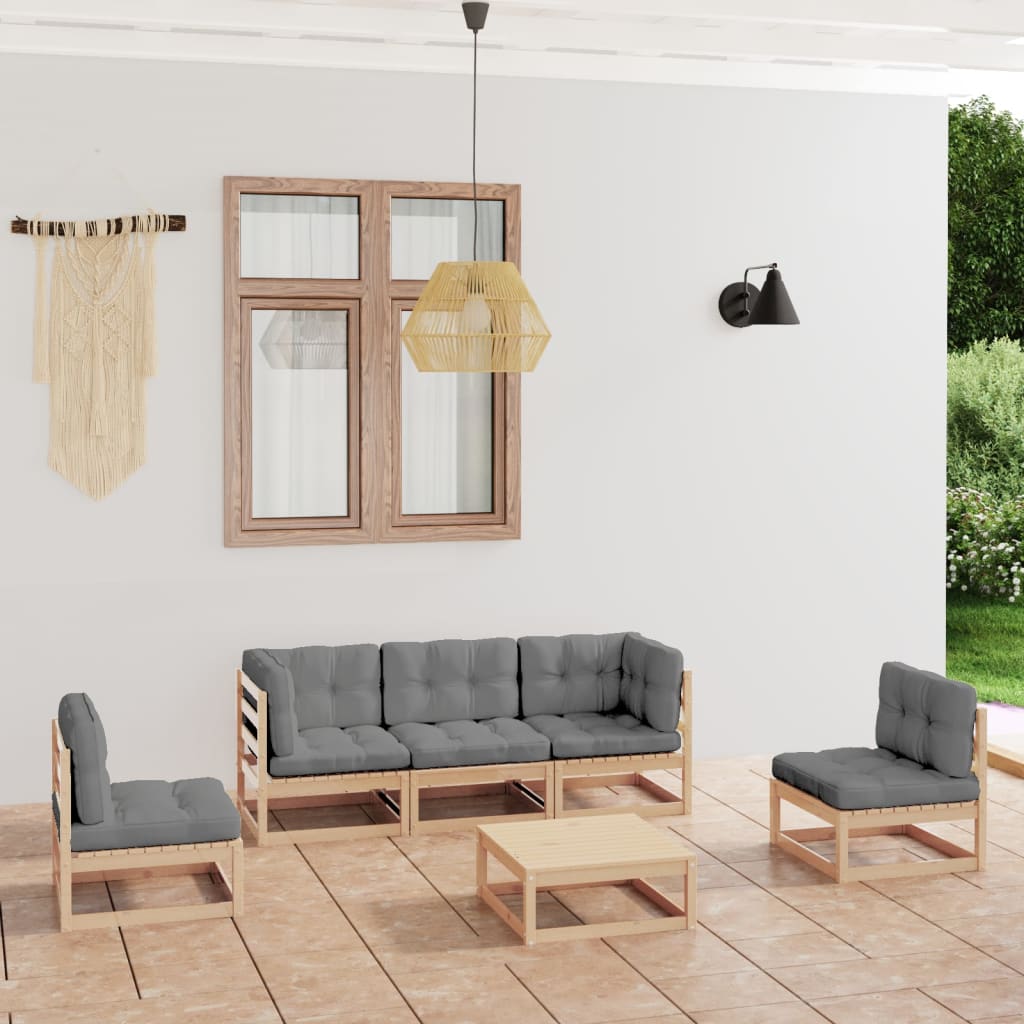 8720286475478_m_en_hd_1 vidaXL 6 Piece Garden Lounge Set with Cushions Solid Pinewood - Image 1