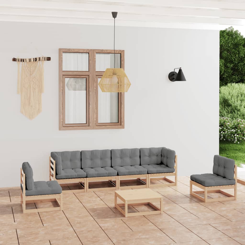 8720286475577_m_en_hd_1 vidaXL 7 Piece Garden Lounge Set with Cushions Solid Pinewood - Image 1