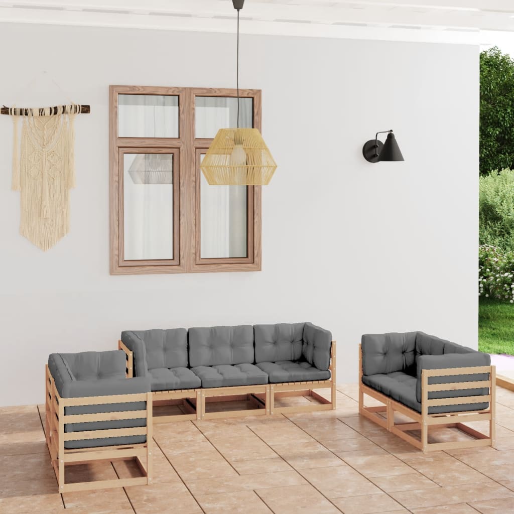 8720286476024_m_en_hd_1 vidaXL 7 Piece Garden Lounge Set with Cushions Solid Pinewood - Image 1