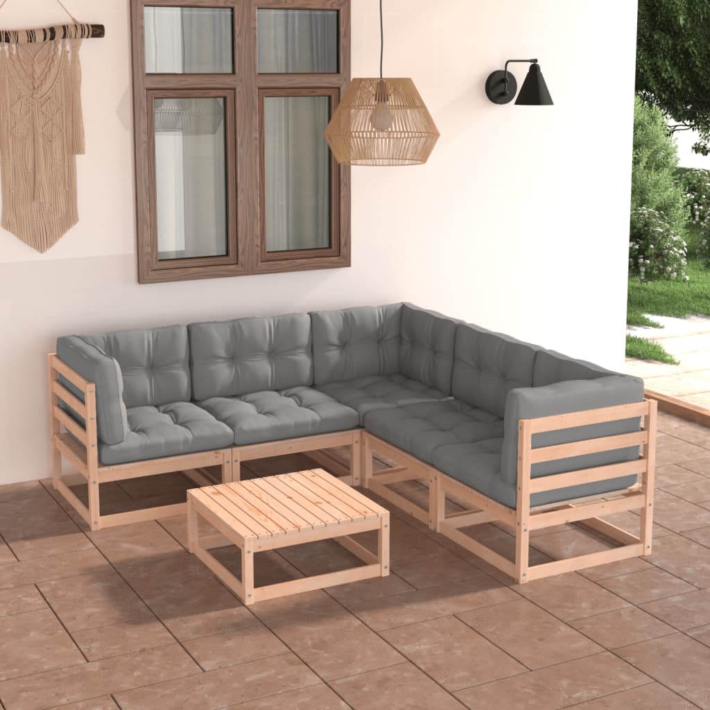 8720286478820_m_en_hd_1 vidaXL 6 Piece Garden Lounge Set with Cushions Solid Pinewood - Image 1