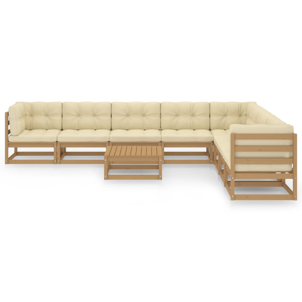 8720286479957_g_en_hd_1 vidaXL 9 Piece Garden Lounge Set&Cushions Honey Brown Solid Pinewood - Image 2