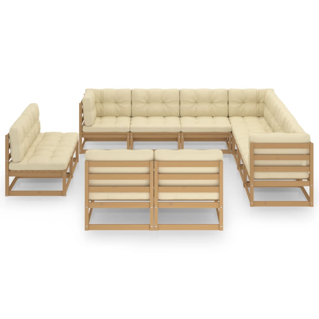 8720286480403_g_en_hd_1 vidaXL 11 Piece Garden Lounge Set&Cushions Honey Brown Solid Pinewood - Image 2