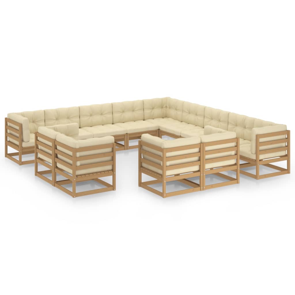 8720286481202_a_en_hd_1 vidaXL 13 Piece Garden Lounge Set&Cushions Honey Brown Solid Pinewood - Image 2