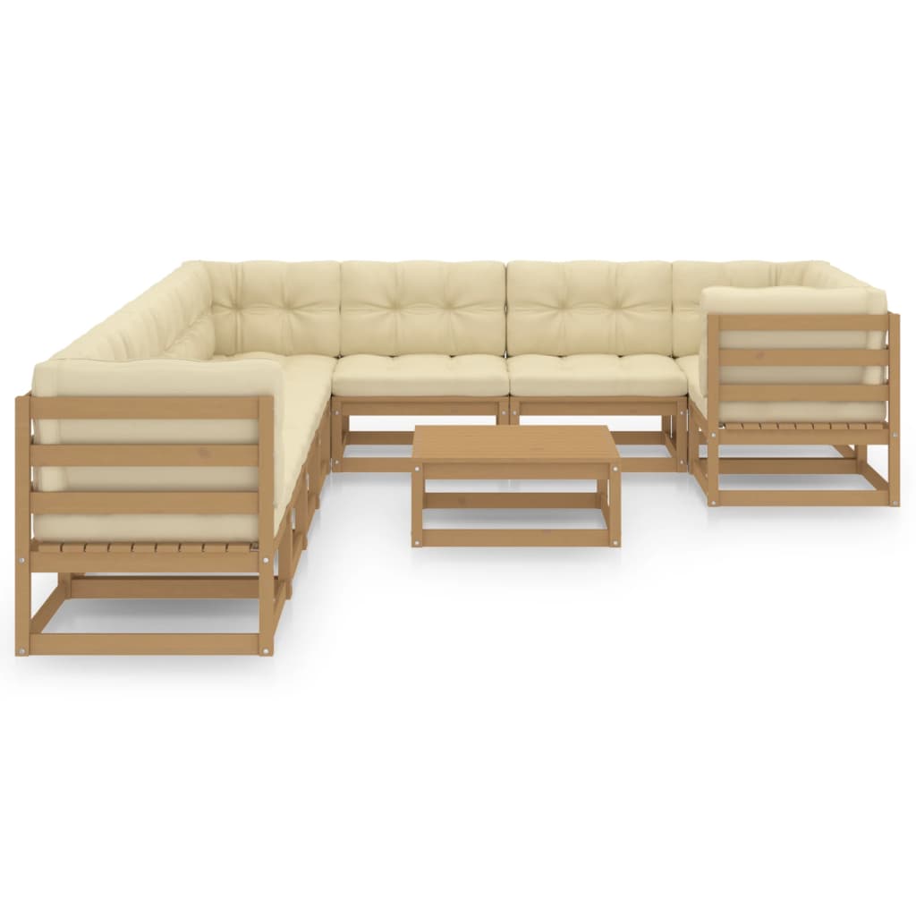 8720286481455_g_en_hd_1 vidaXL 10 Piece Garden Lounge Set&Cushions Honey Brown Solid Pinewood - Image 3