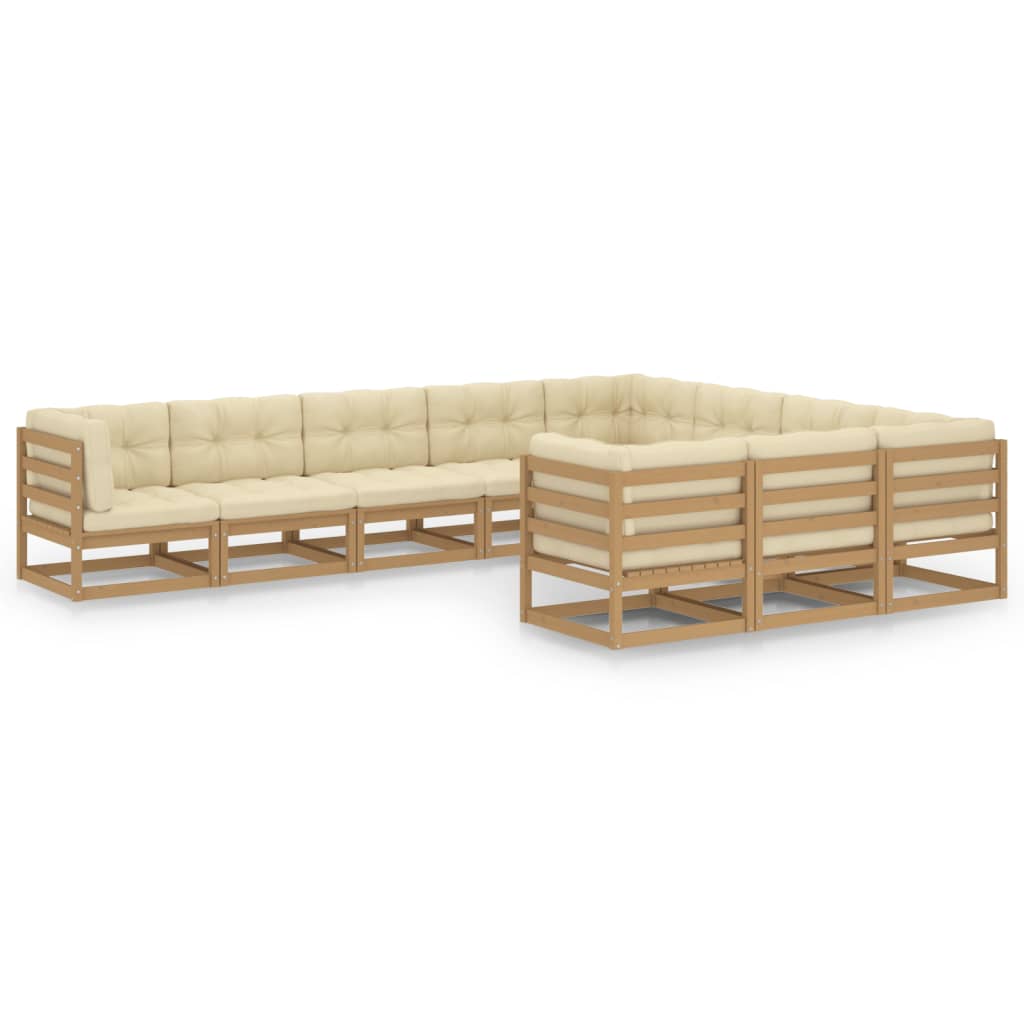 8720286481509_a_en_hd_1 vidaXL 10 Piece Garden Lounge Set&Cushions Honey Brown Solid Pinewood - Image 2