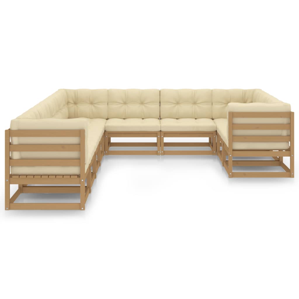 8720286481509_g_en_hd_1 vidaXL 10 Piece Garden Lounge Set&Cushions Honey Brown Solid Pinewood - Image 3