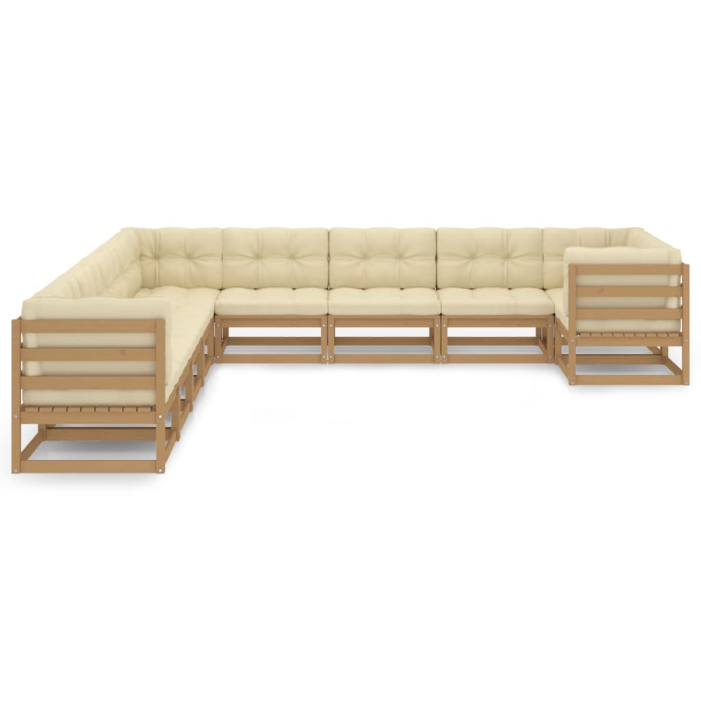 8720286481608_g_en_hd_1 vidaXL 10 Piece Garden Lounge Set&Cushions Honey Brown Solid Pinewood - Image 2