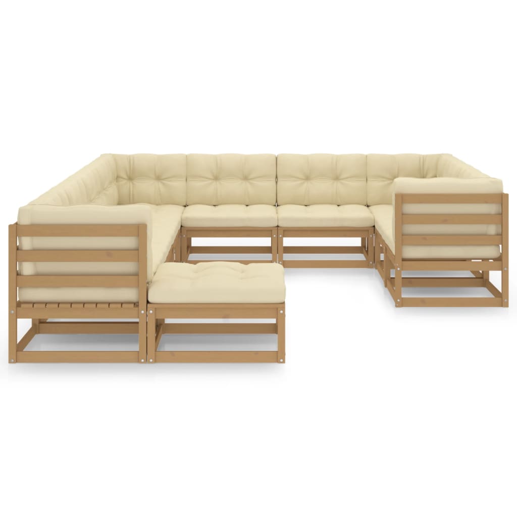 8720286481905_g_en_hd_1 vidaXL 11 Piece Garden Lounge Set&Cushions Honey Brown Solid Pinewood - Image 2