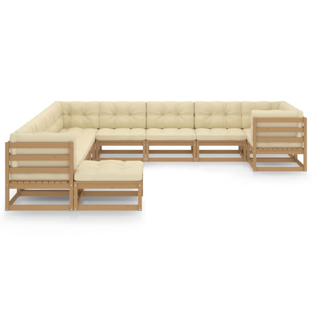 8720286482001_g_en_hd_1 vidaXL 11 Piece Garden Lounge Set&Cushions Honey Brown Solid Pinewood - Image 2
