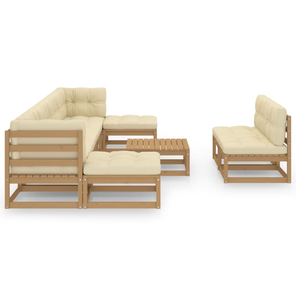8720286482452_g_en_hd_1 vidaXL 10 Piece Garden Lounge Set&Cushions Honey Brown Solid Pinewood - Image 3