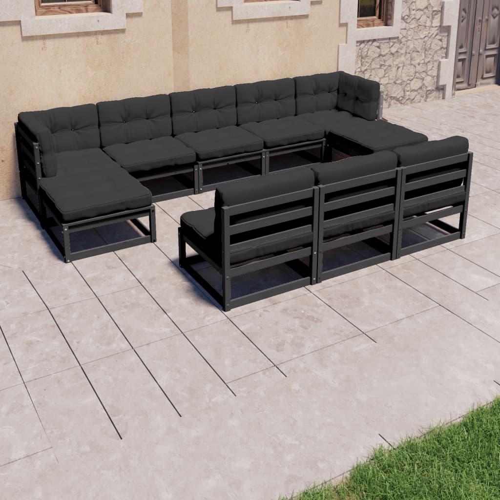 8720286482513_m_en_hd_1 vidaXL 8 Piece Garden Lounge Set with Cushions Black Solid Pinewood - Image 1