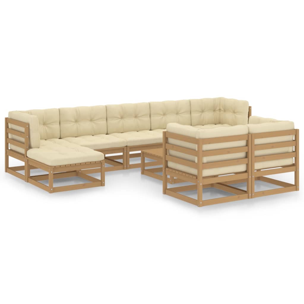 8720286482650_a_en_hd_1 vidaXL 10 Piece Garden Lounge Set&Cushions Honey Brown Solid Pinewood - Image 2