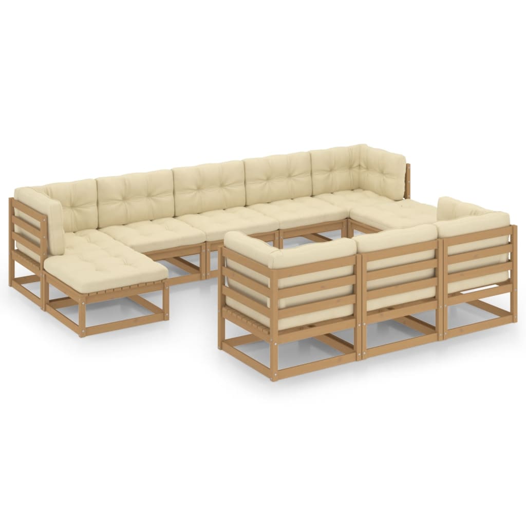 8720286482704_a_en_hd_1 vidaXL 10 Piece Garden Lounge Set&Cushions Honey Brown Solid Pinewood - Image 2