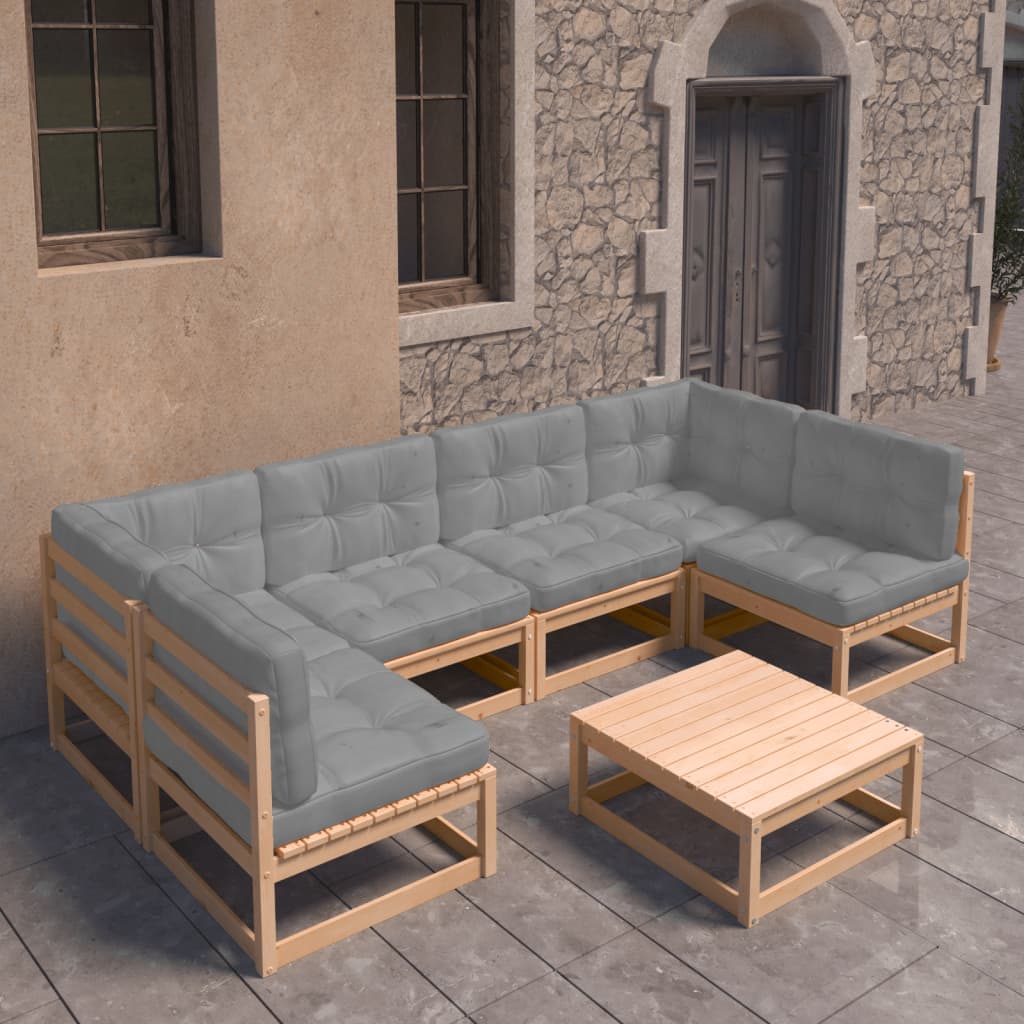 8720286482827_m_en_hd_1 vidaXL 7 Piece Garden Lounge Set with Cushions Solid Pinewood - Image 1