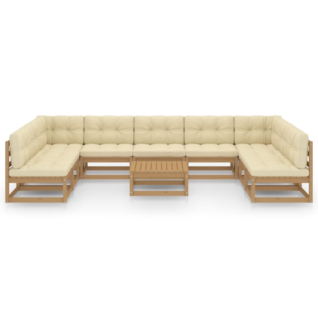 8720286483053_g_en_hd_1 vidaXL 10 Piece Garden Lounge Set&Cushions Honey Brown Solid Pinewood - Image 3