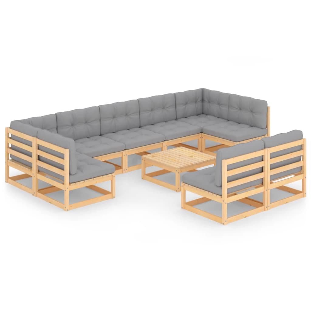 8720286483220_a_en_hd_1 vidaXL 10 Piece Garden Lounge Set with Cushions Solid Pinewood - Image 2