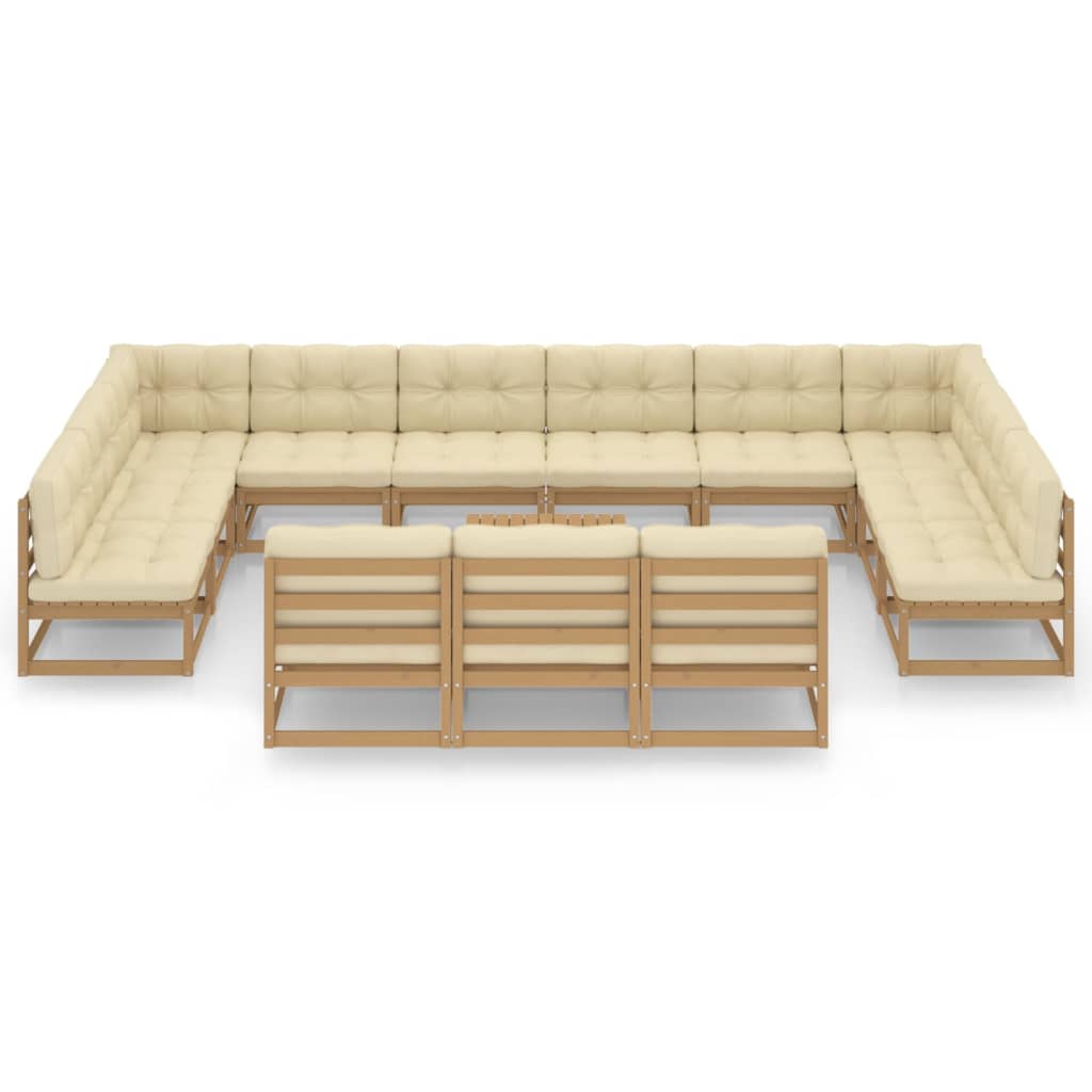 8720286483558_g_en_hd_1 vidaXL 14 Piece Garden Lounge Set&Cushions Honey Brown Solid Pinewood - Image 3